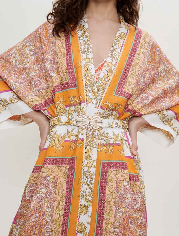 Kimono en lin imprimé foulard - Vestes & Blousons - MAJE