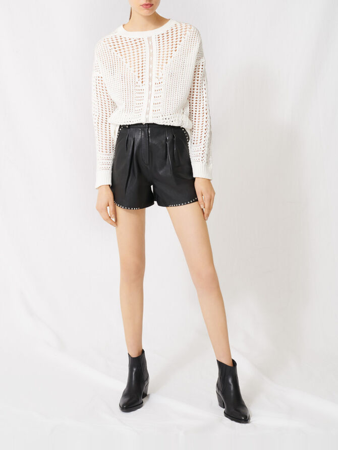 Pull en crochet et bandes de dentelles -  - MAJE