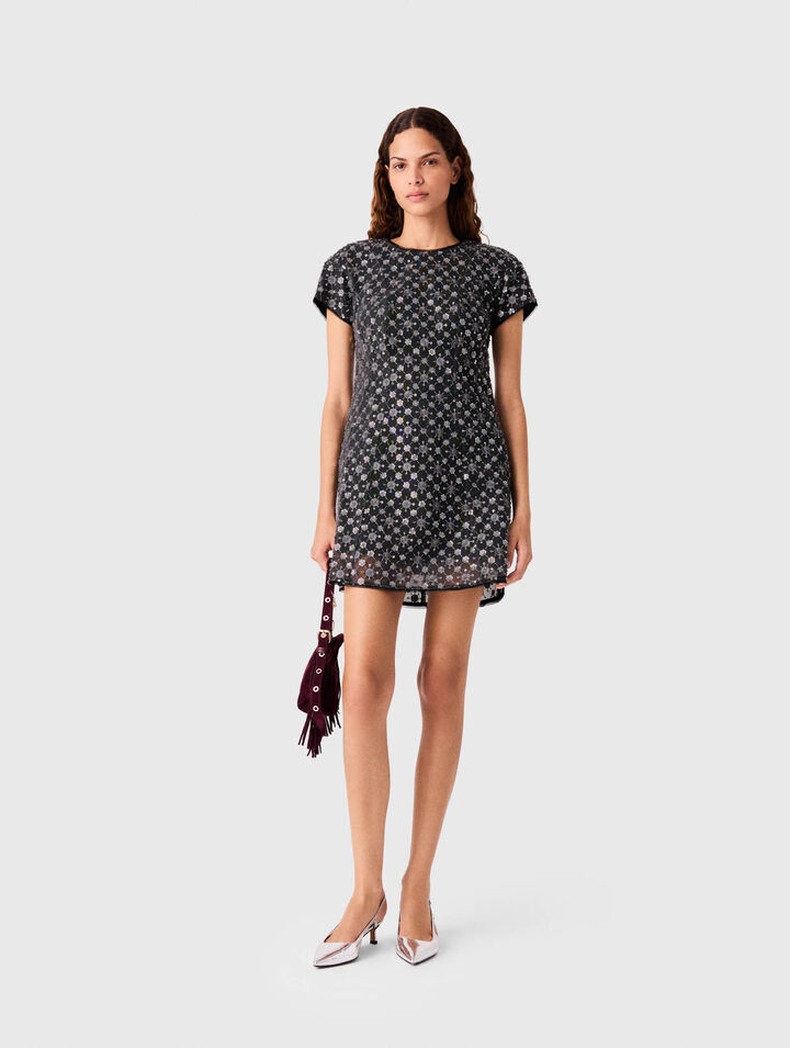 Robe courte strass&eacute;e