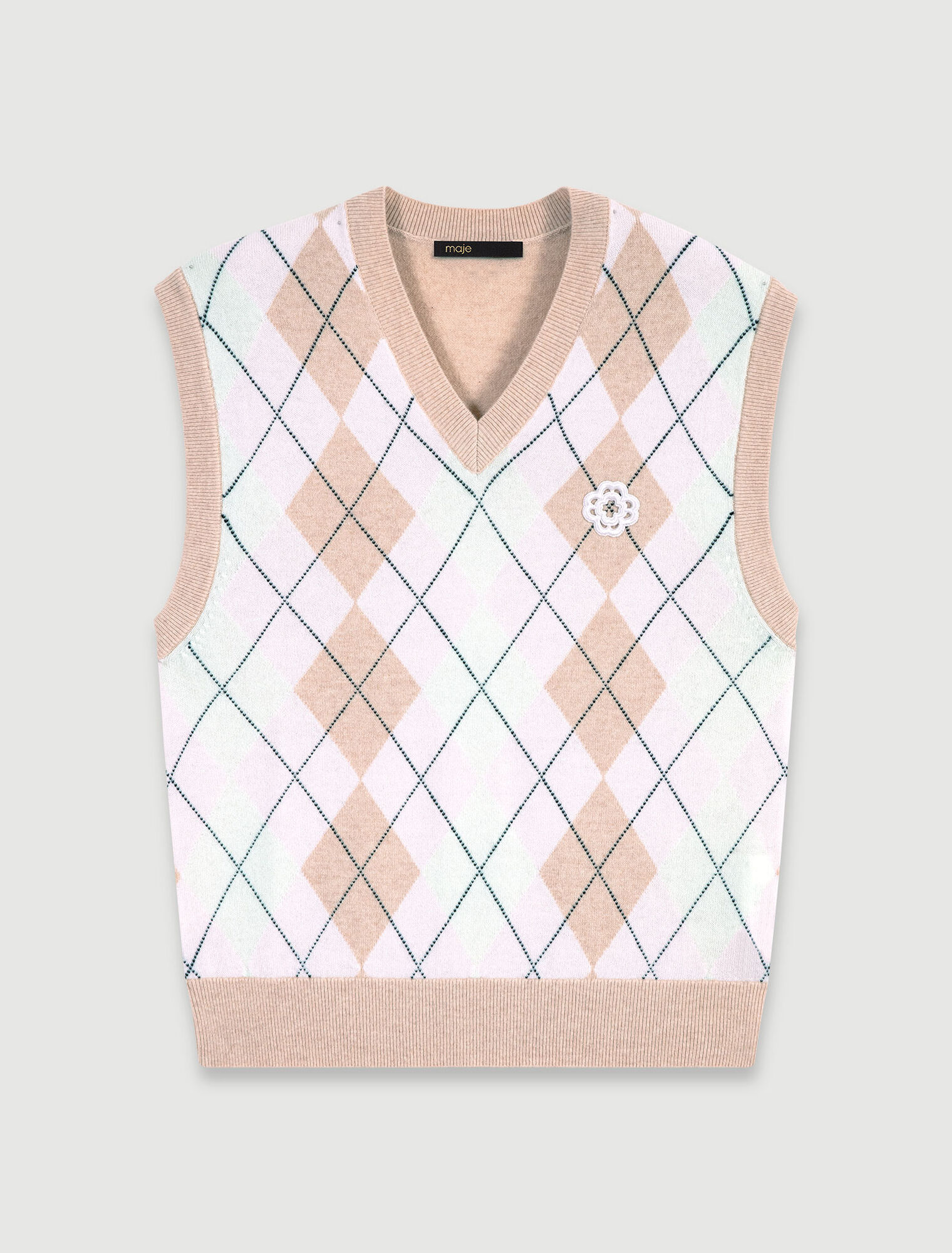 Pull sans manches en laine mélangée