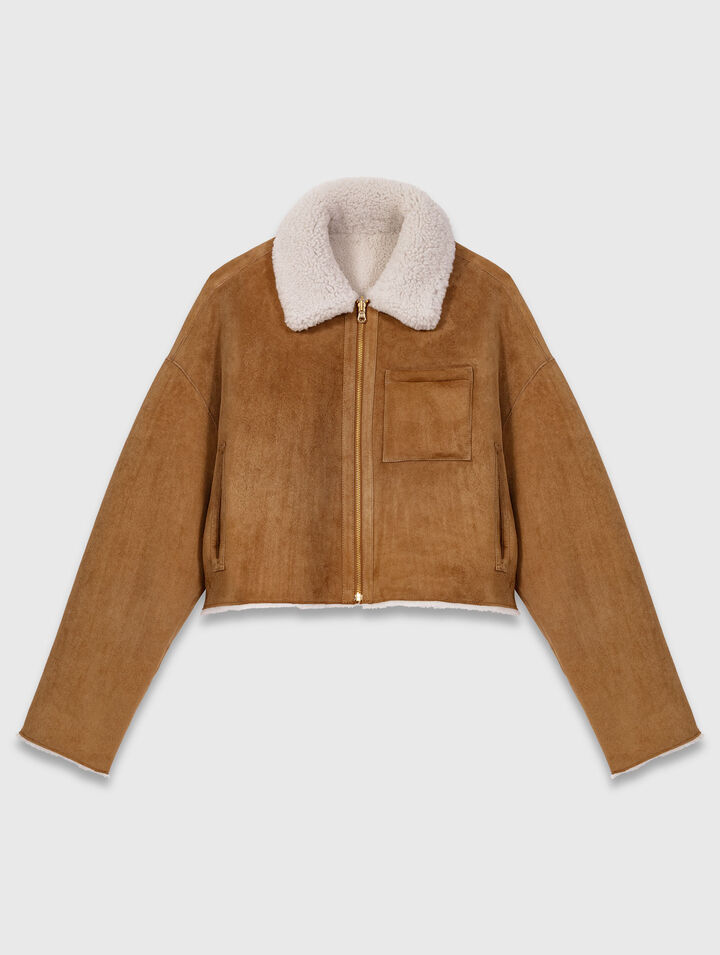 Manteau en peau lainée réversible