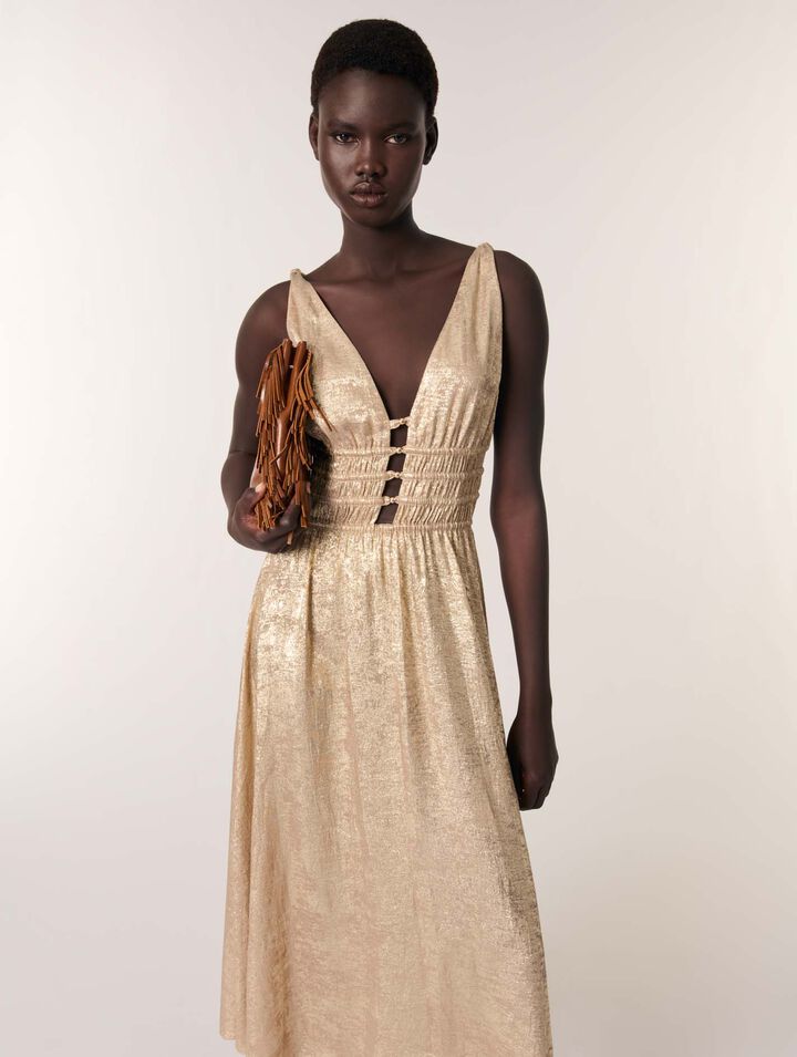 Robe longue métallisée