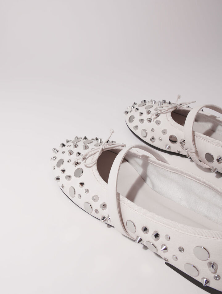 Ballerines à studs argentés