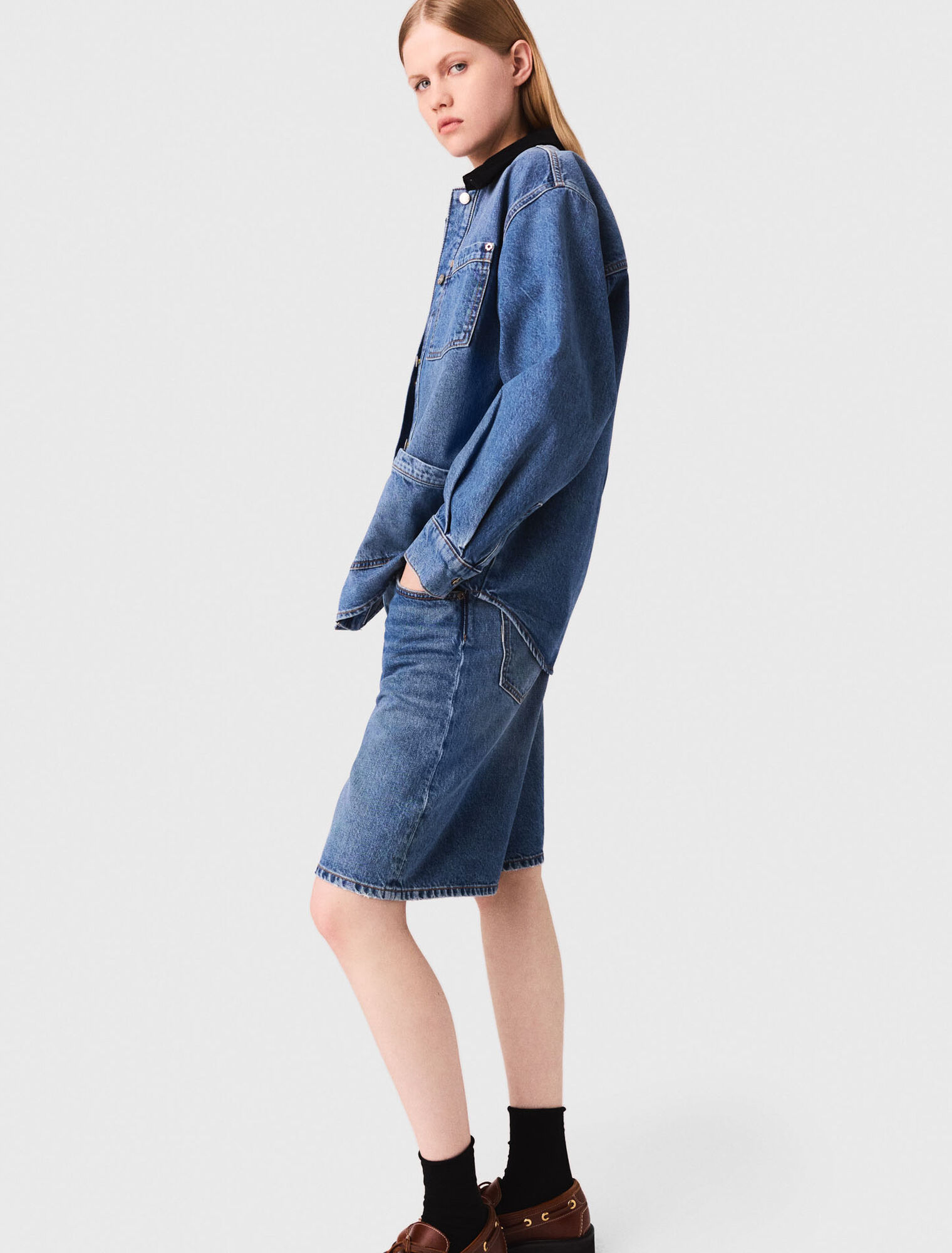 Veste en jean délavé