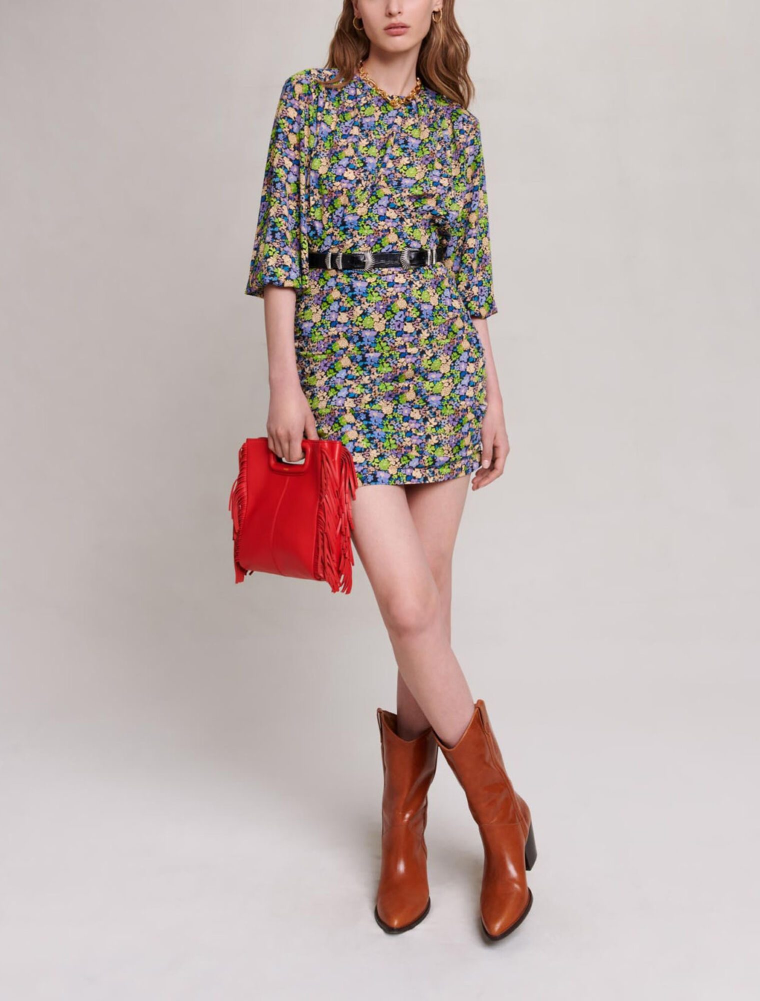 Robe courte à imprimé fleuri