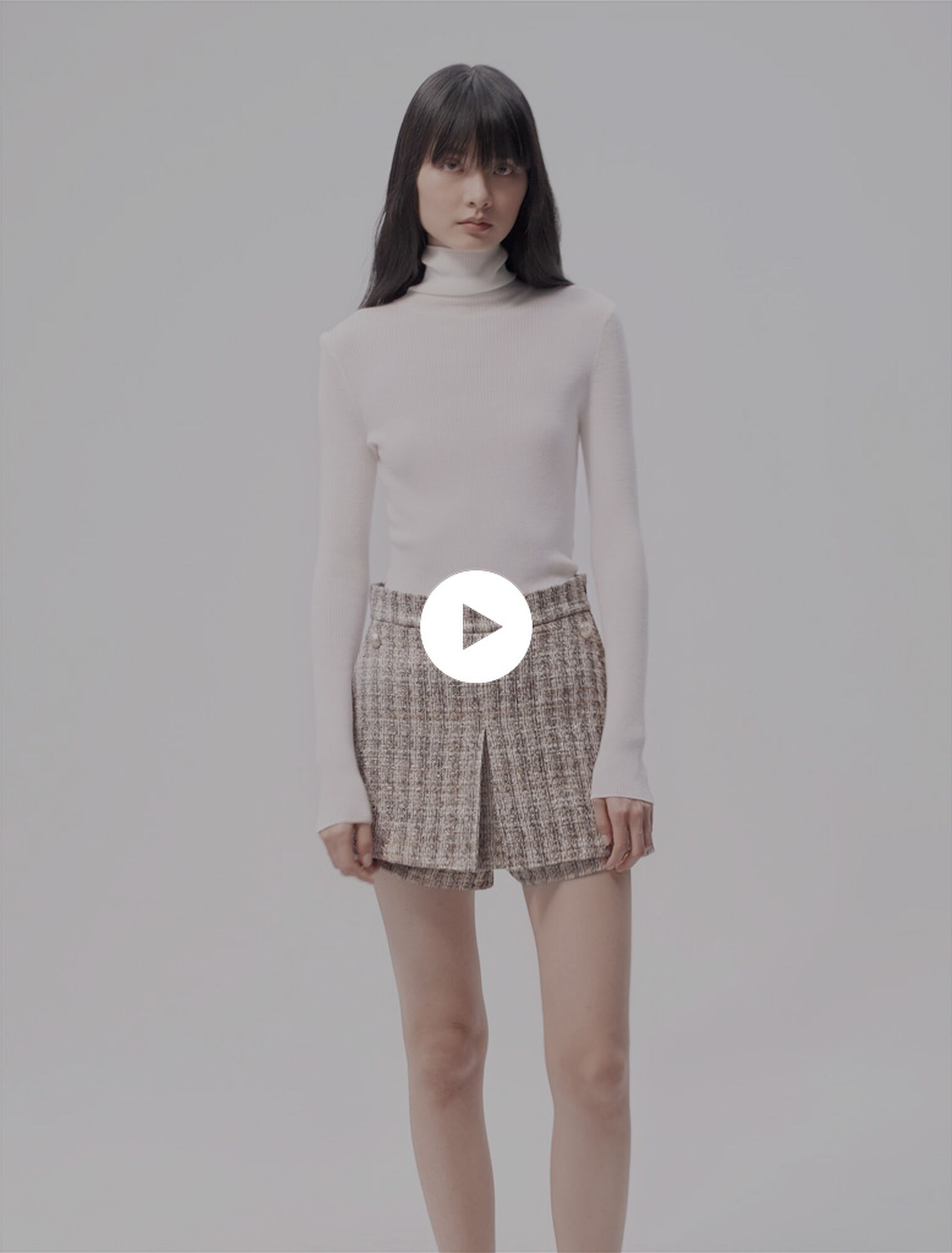 Short trompe l'œil en tweed