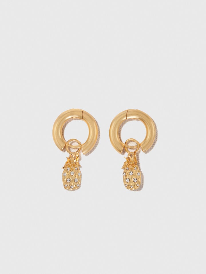 Mini créoles ananas à strass