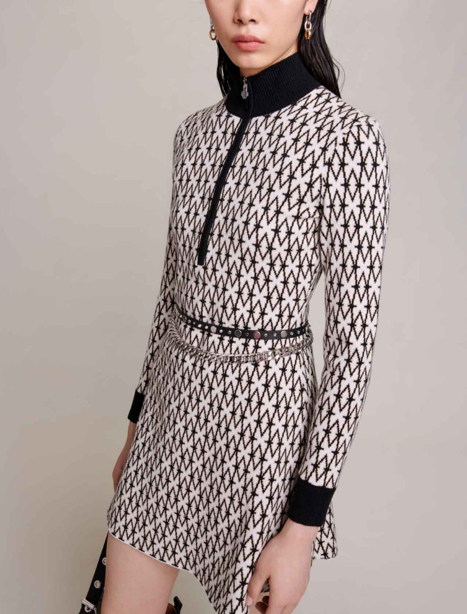 Robe courte jacquard monogramme