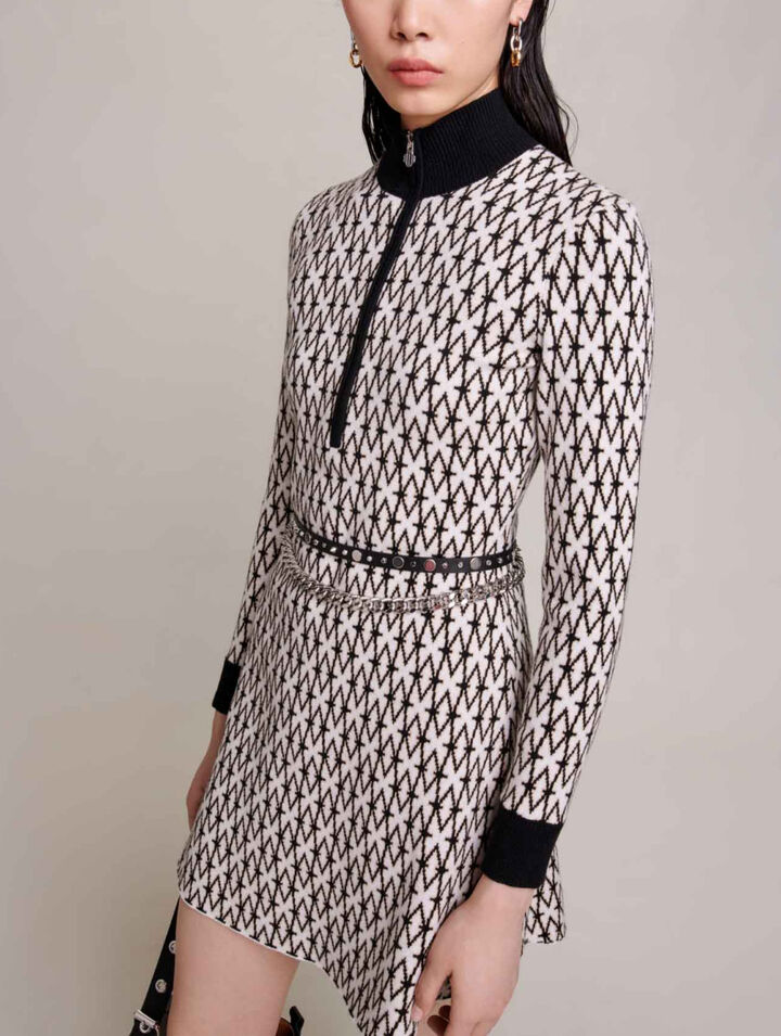 Robe courte jacquard monogramme