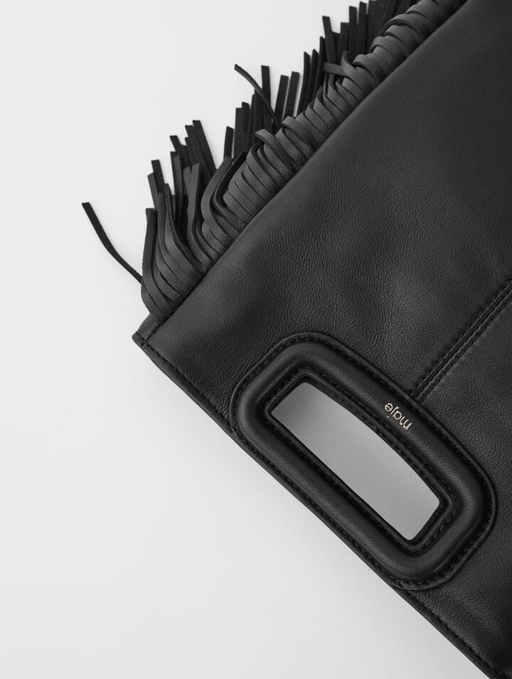 Sac M en cuir à franges