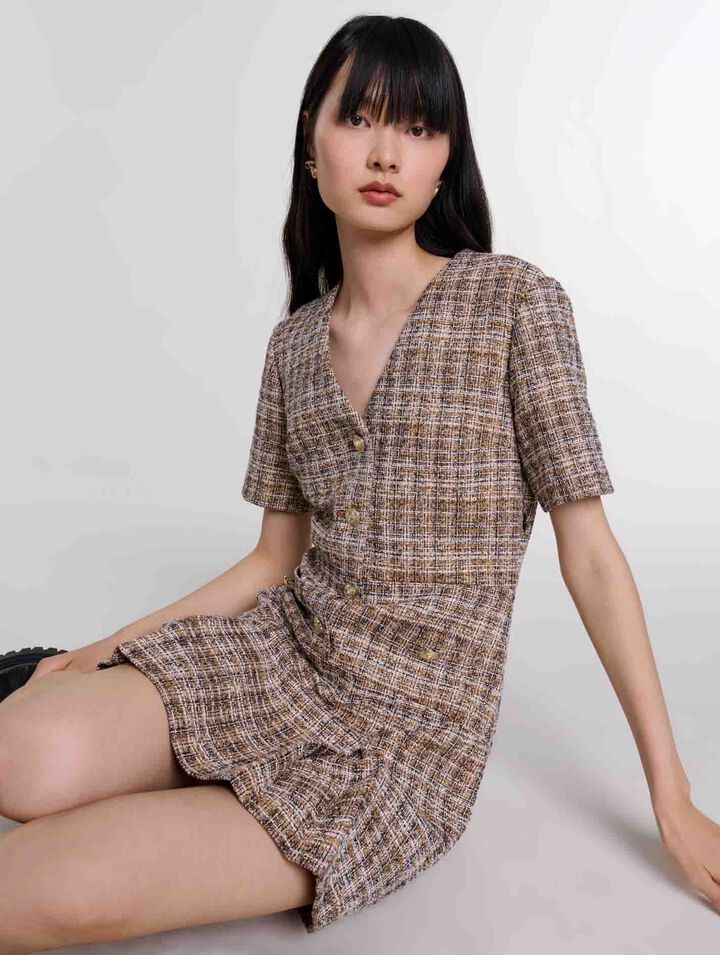 Robe courte en tweed