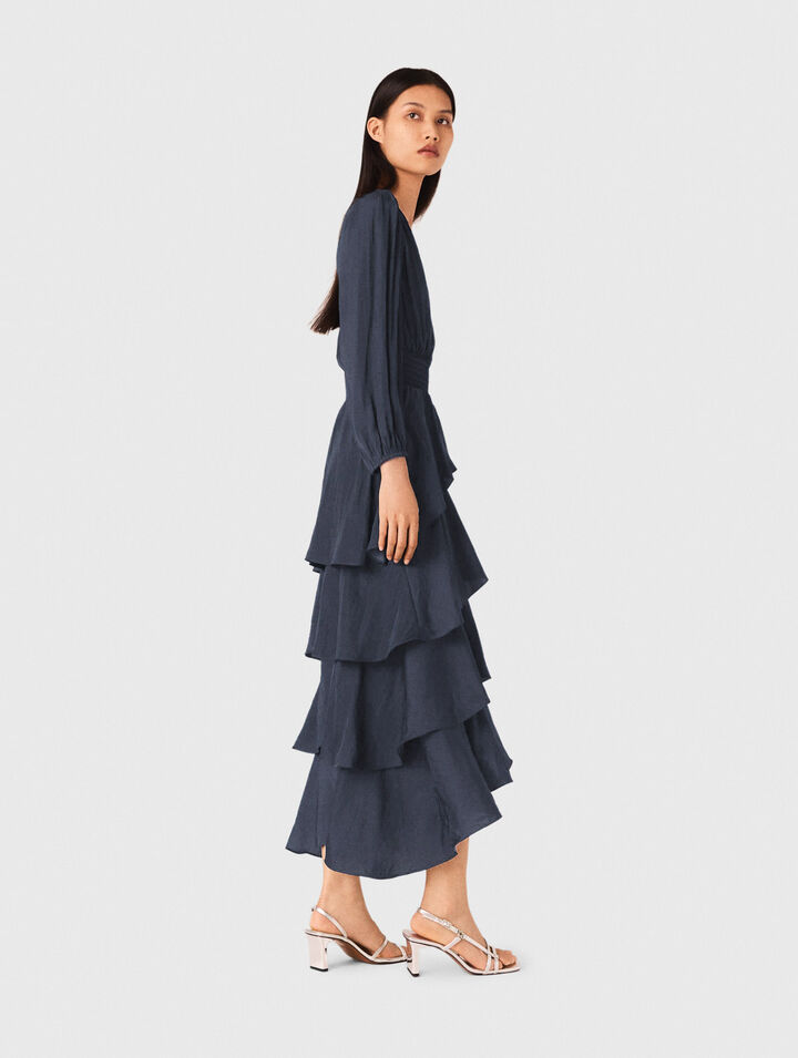 Robe longue à volants