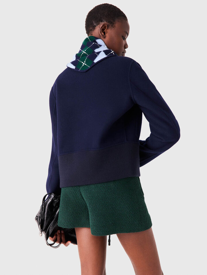 Foulard triangle argyle en laine
