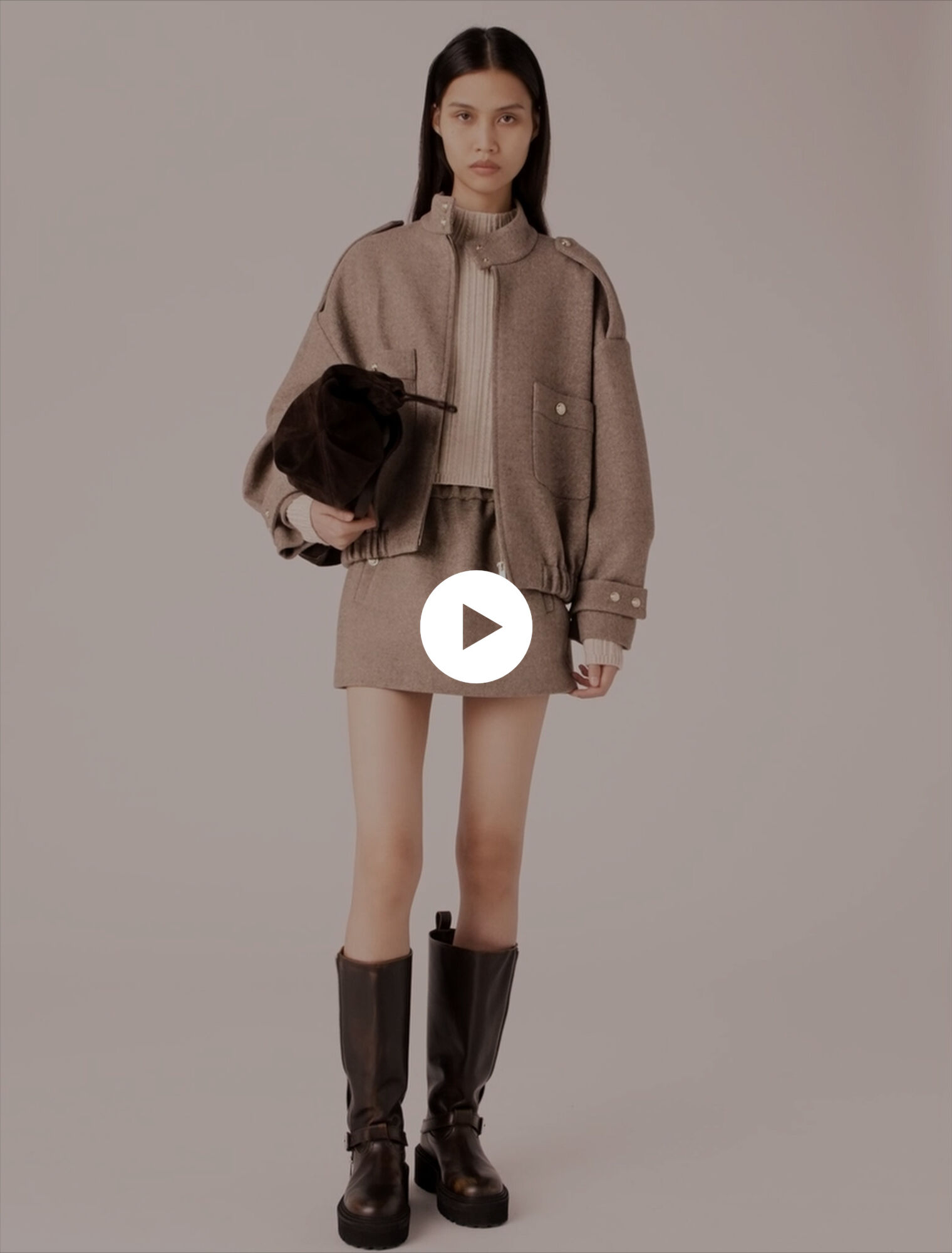 Blouson en laine mélangée