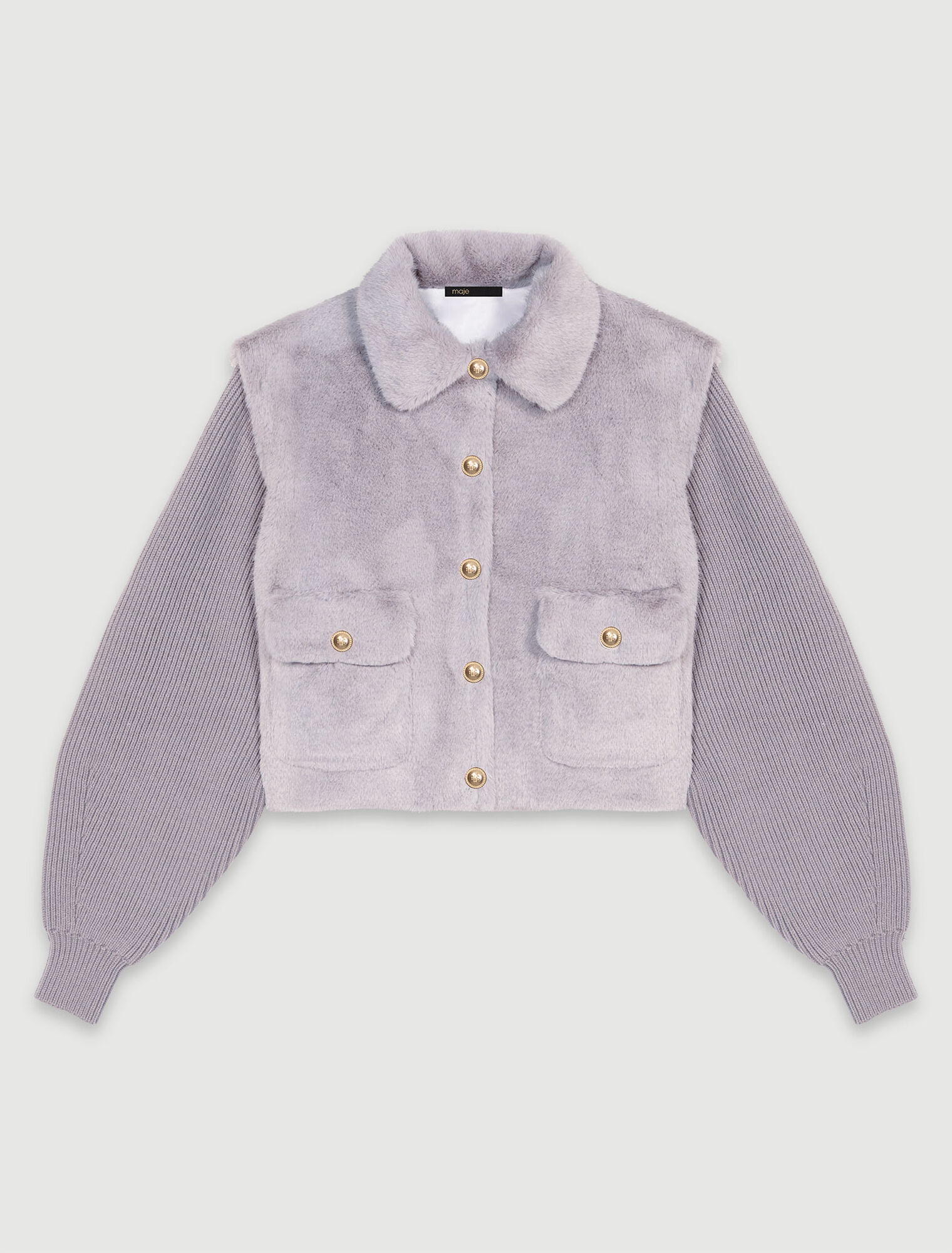 Veste fausse fourrure bi-mati&egrave;re