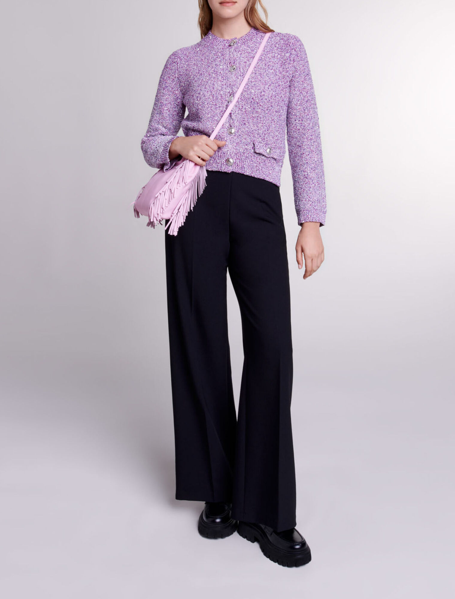 Cardigan en maille à sequins