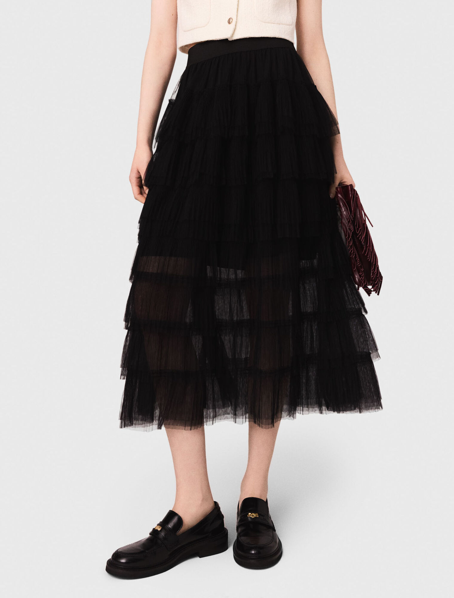 Jupe midi en tulle