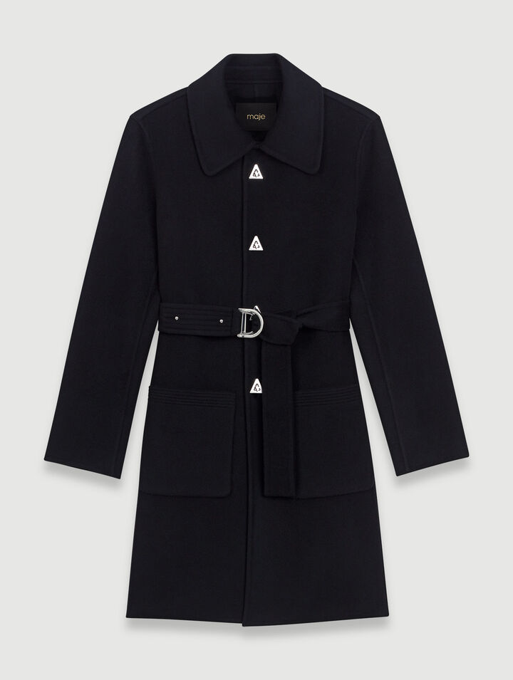 Manteau mi-long ceinturé