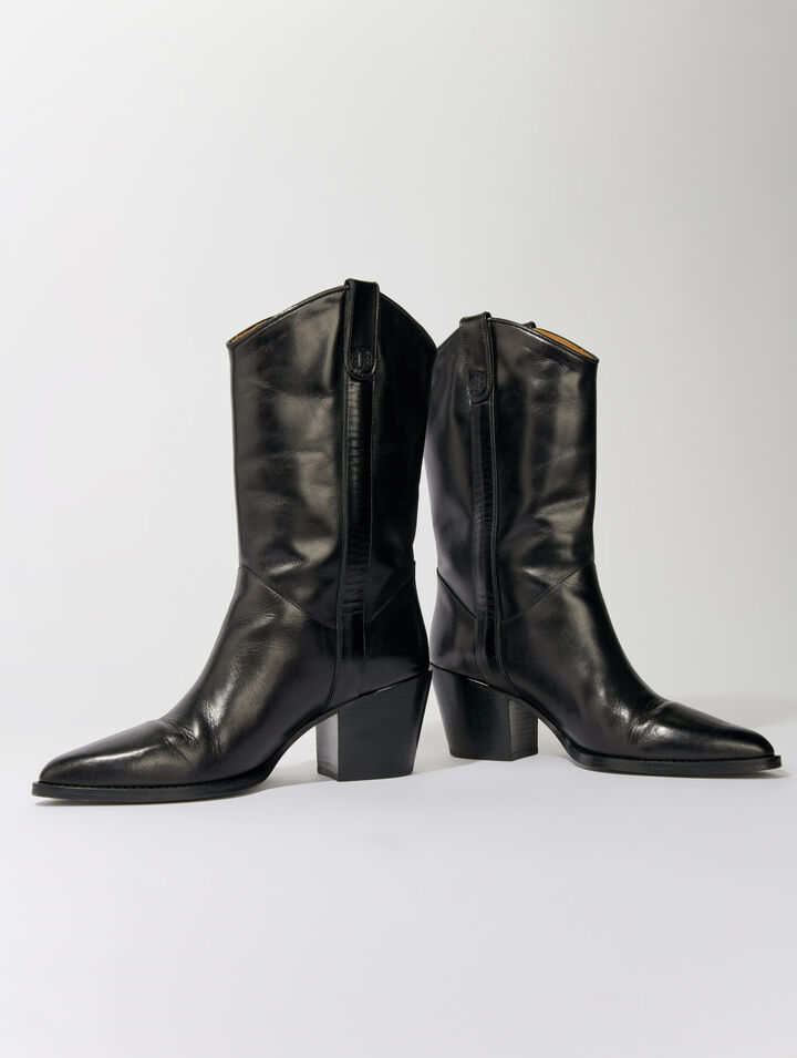 Bottes western en cuir