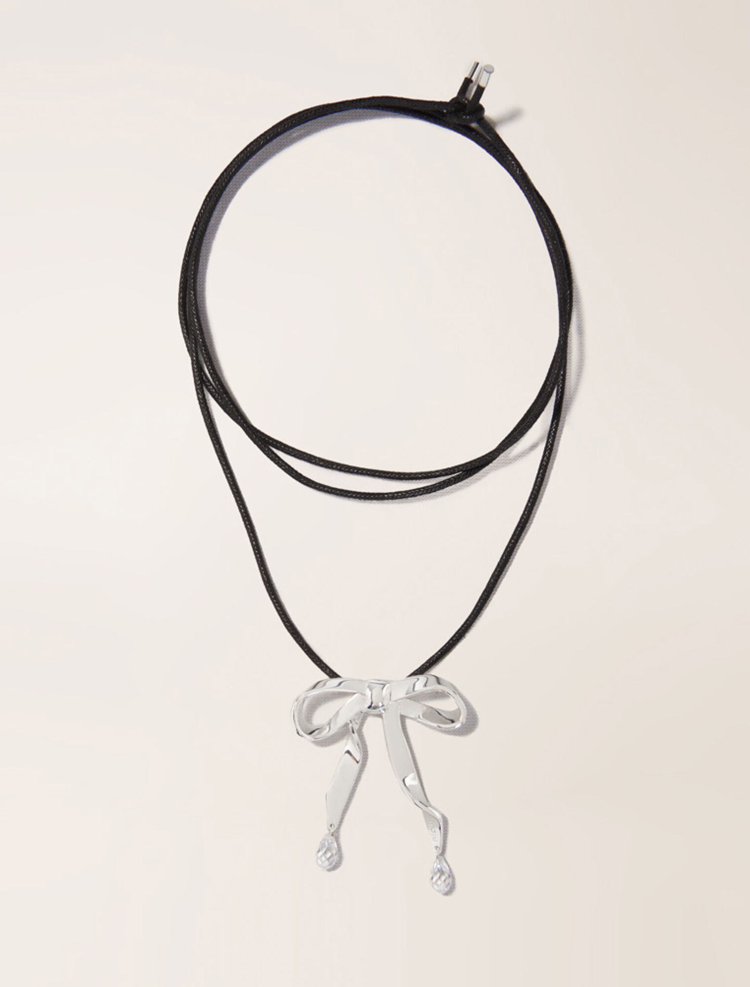 Collier nœud argenté à nouer
