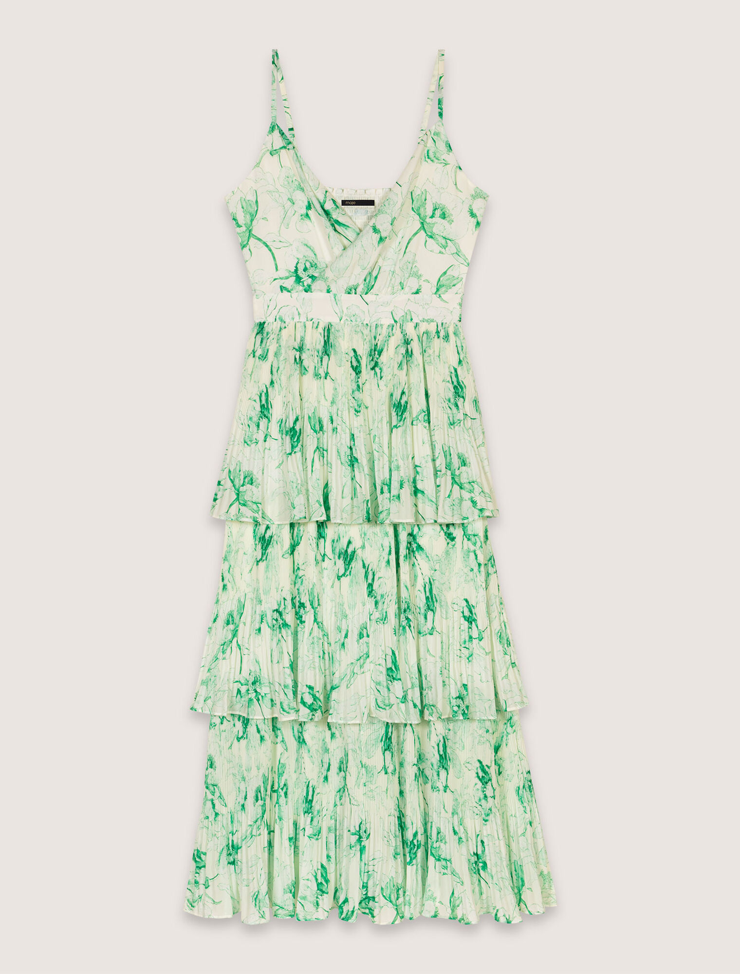 Robe longue imprimée à volants