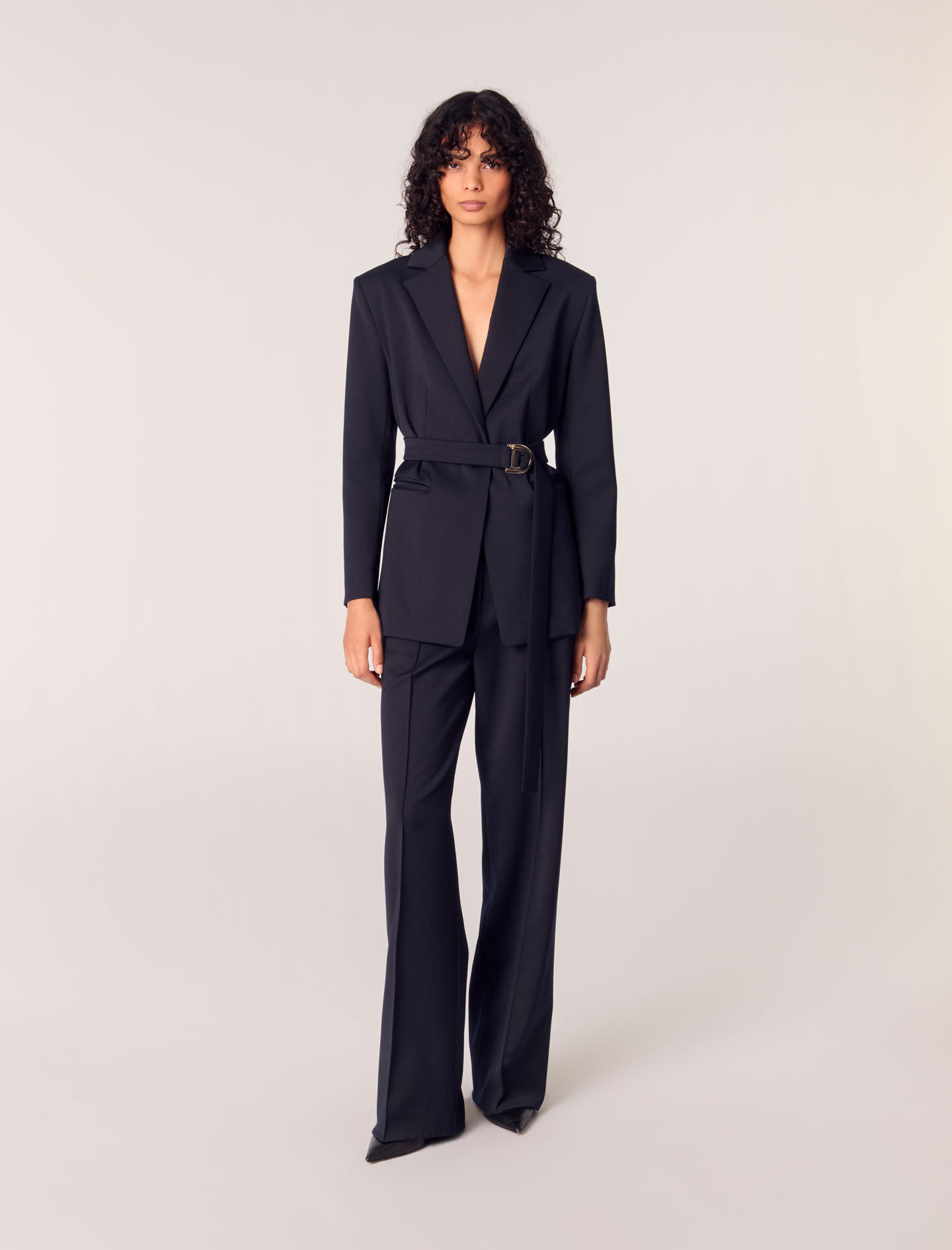 maje Veste tailleur avec dos plissé Marine