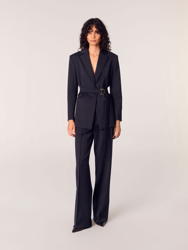 Veste tailleur avec dos plissé