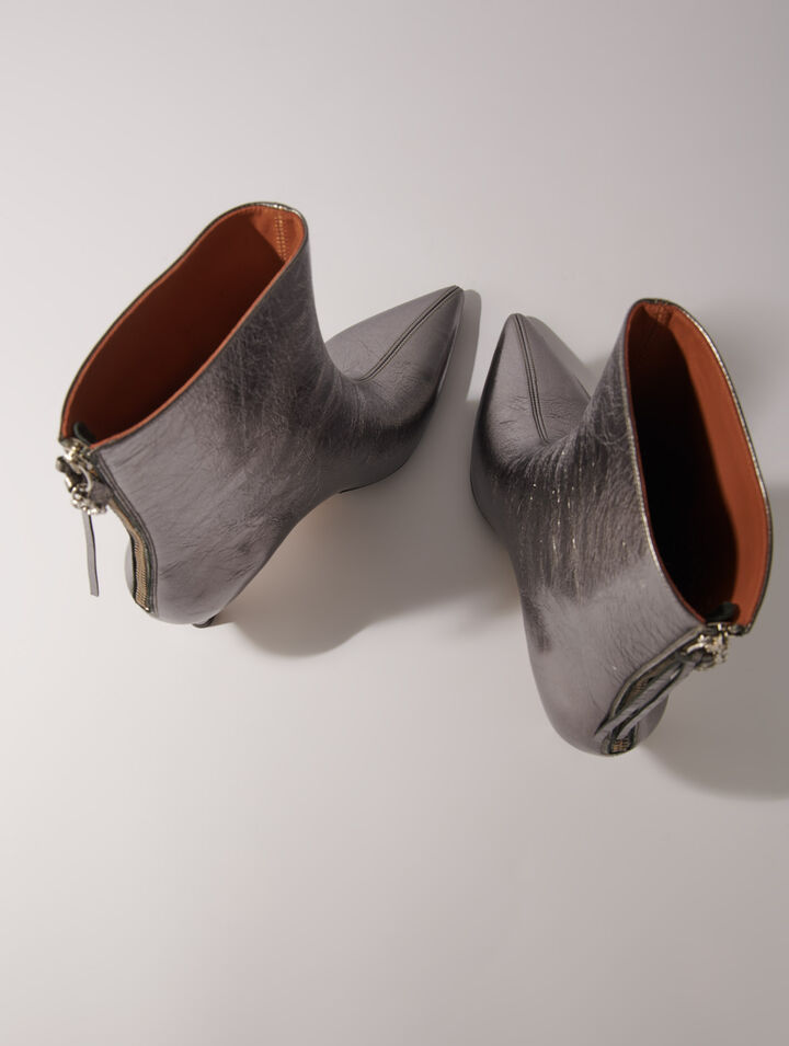 Bottines à bout pointu métalisé