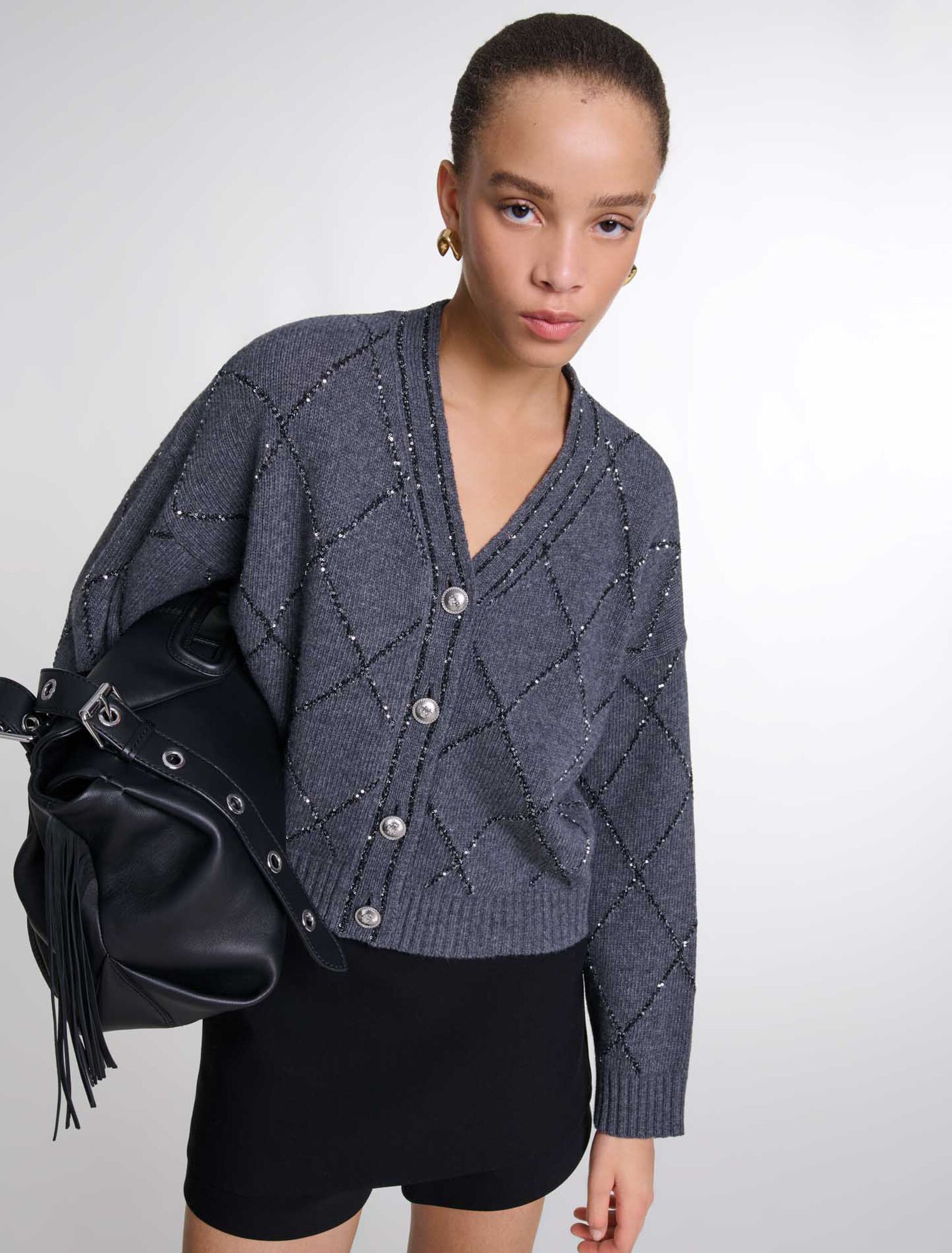 Gilet en maille à sequins