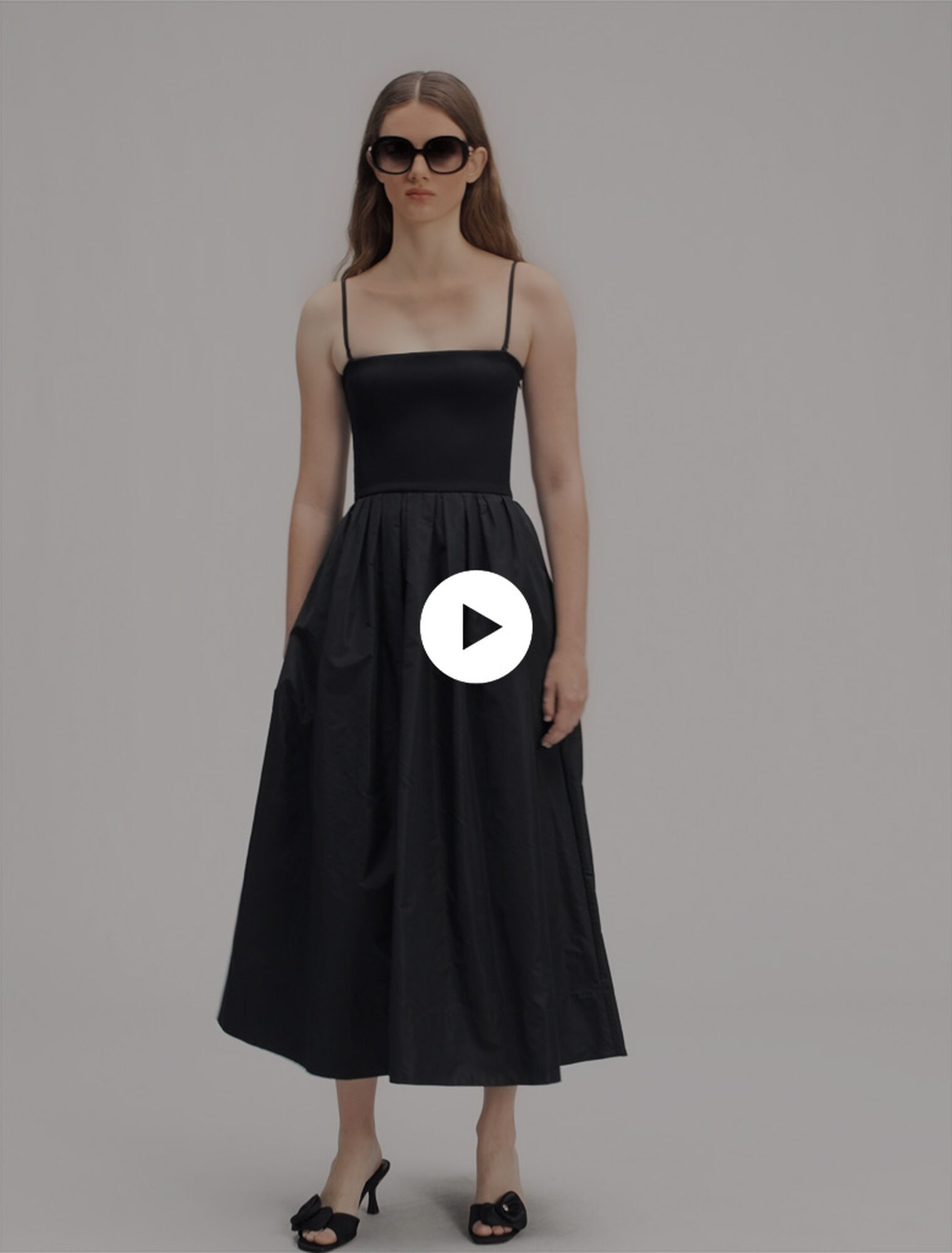 Robe bustier en maille et taffetas