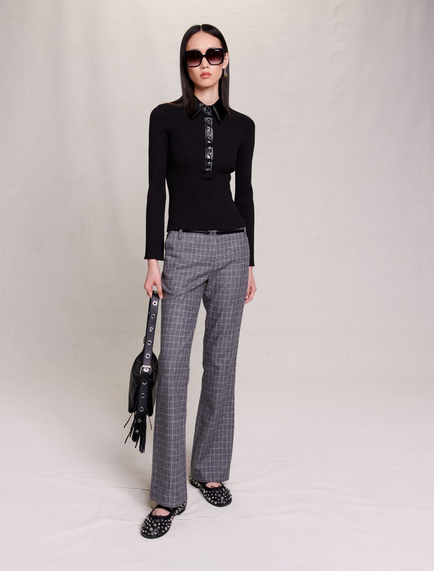 Pull polo en maille