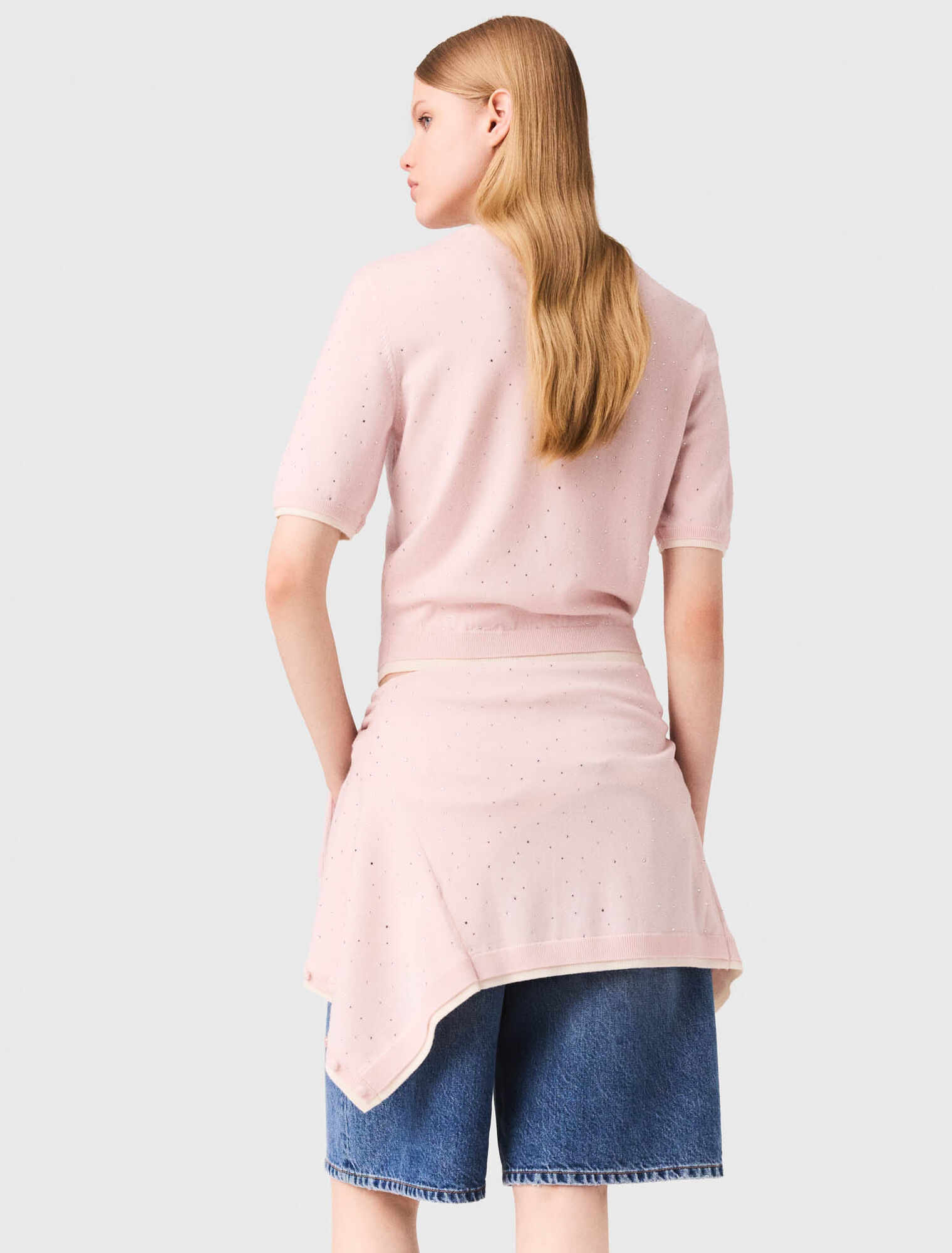 Pull 100% laine à manches courtes