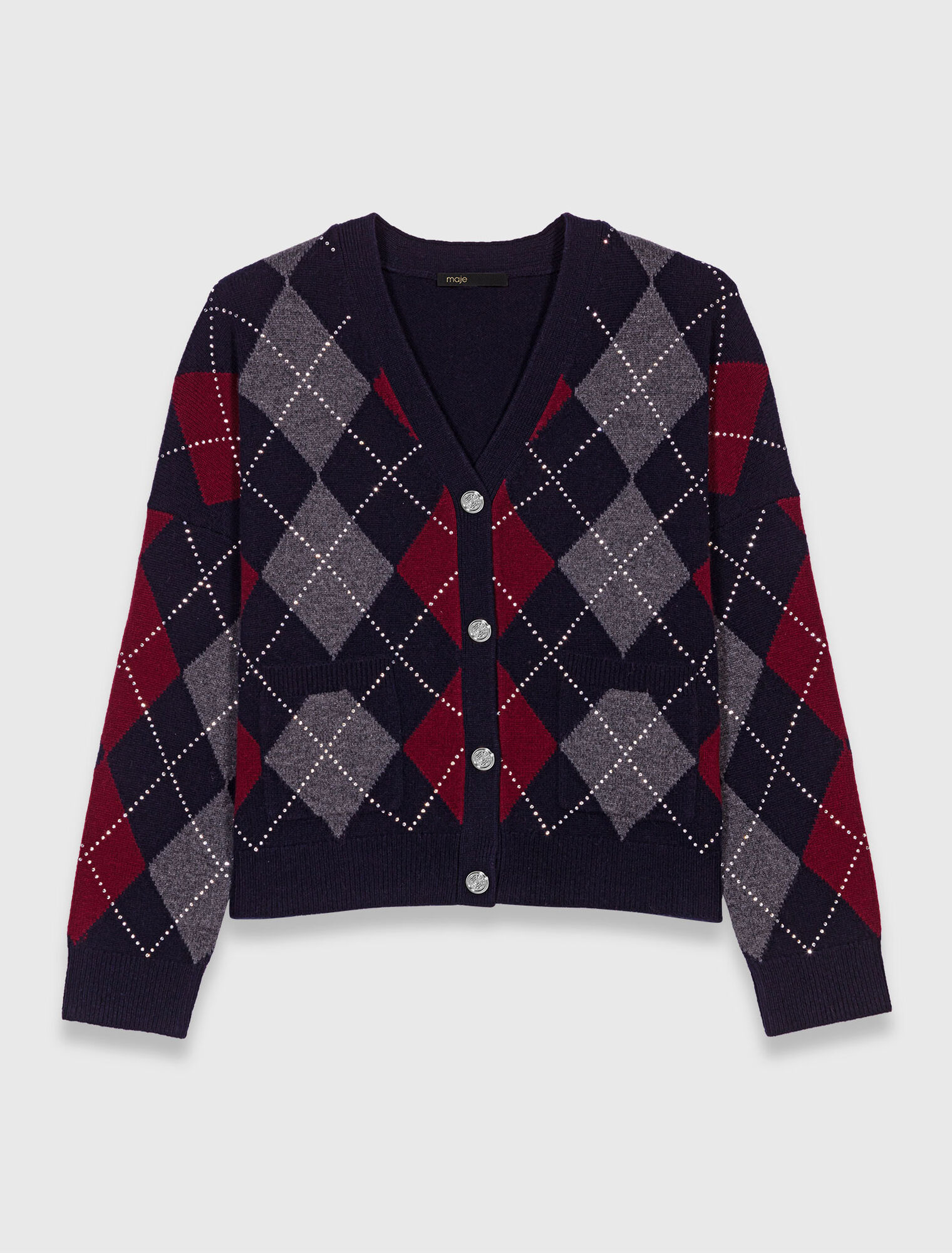 Cardigan court à motif argyle