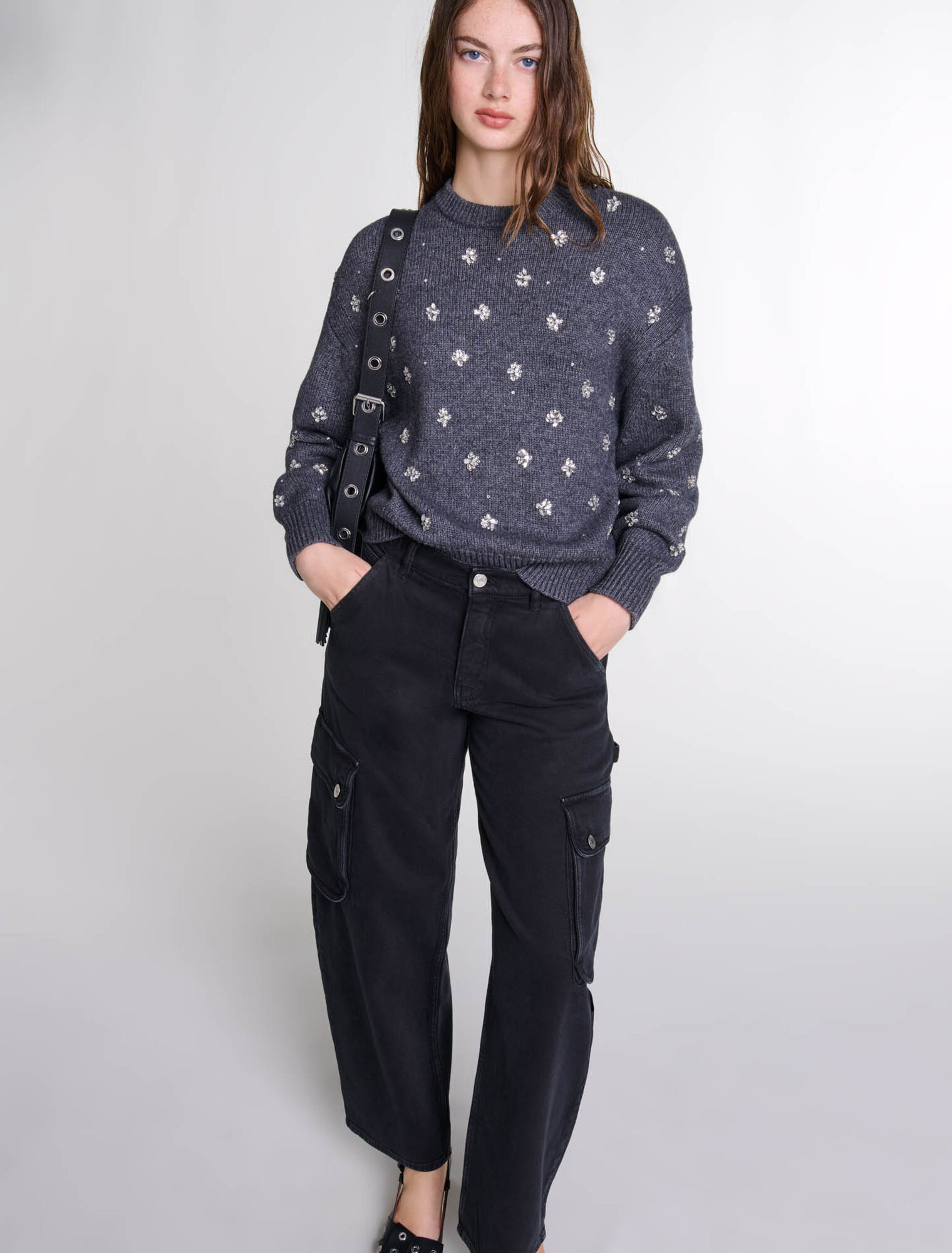 Pull en maille à strass