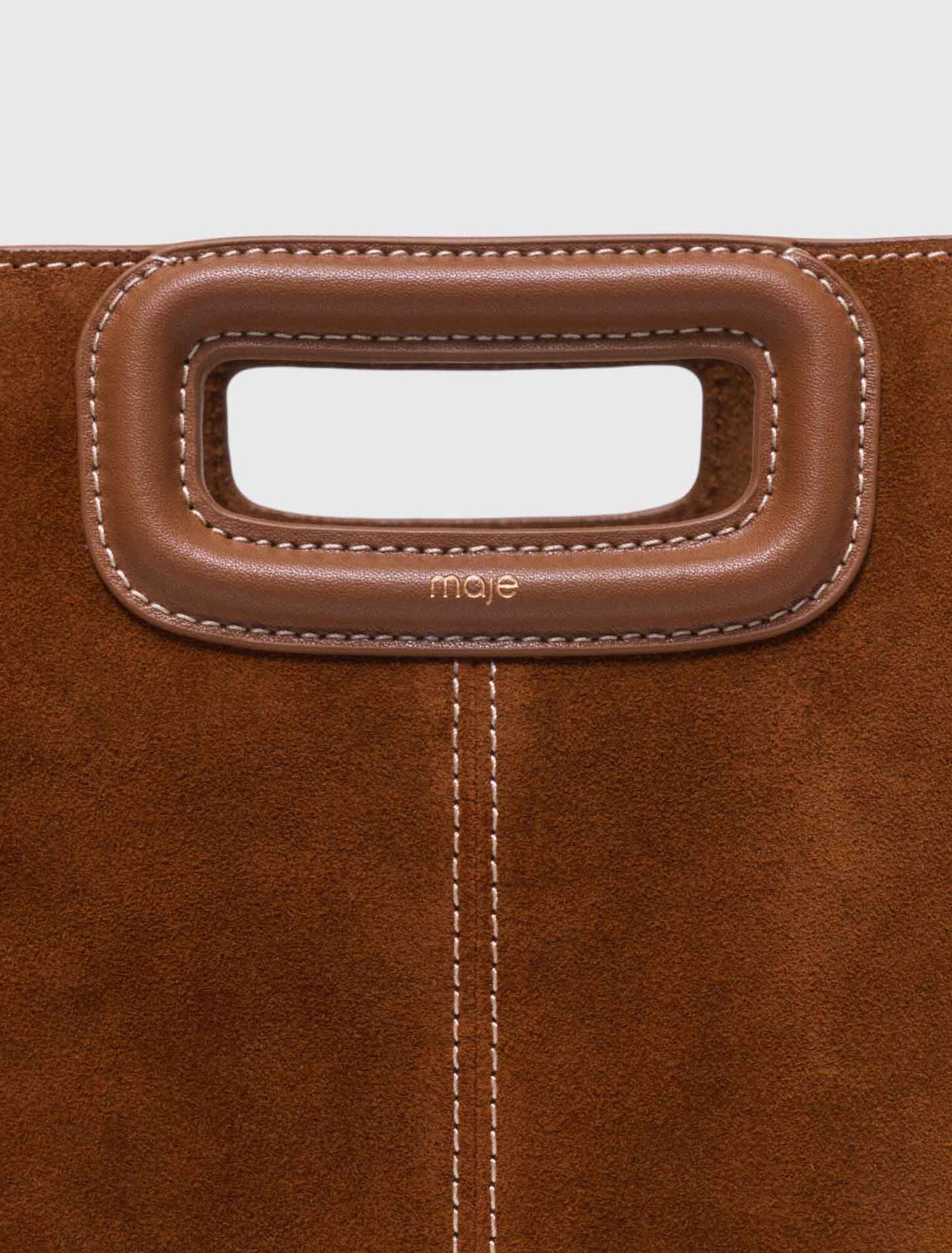 Sac M en suède surpiquée