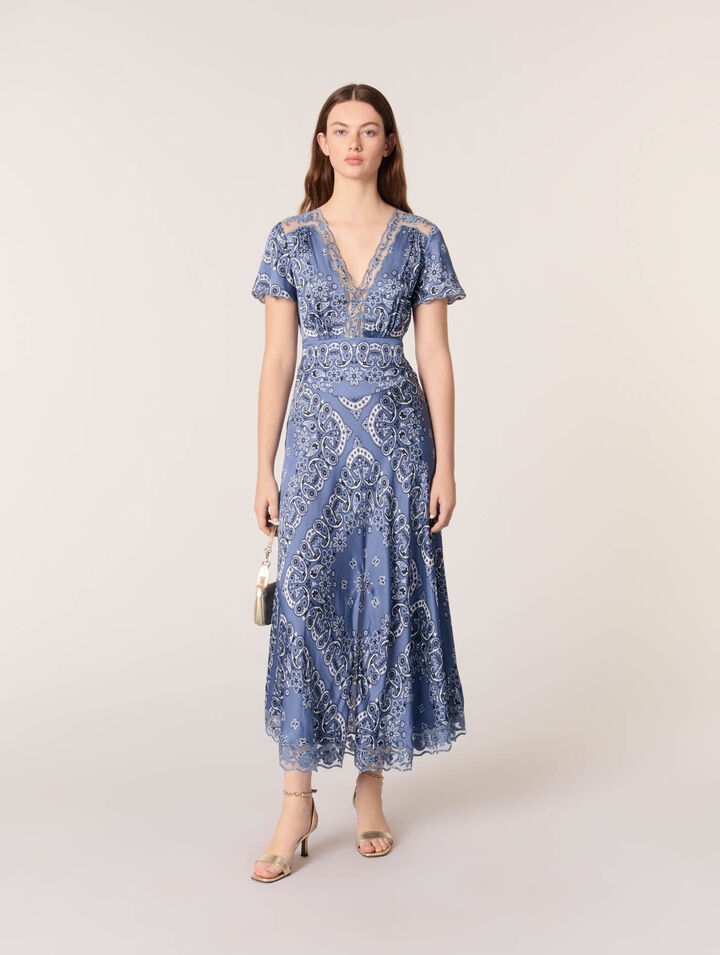Robe longue fluide imprimée