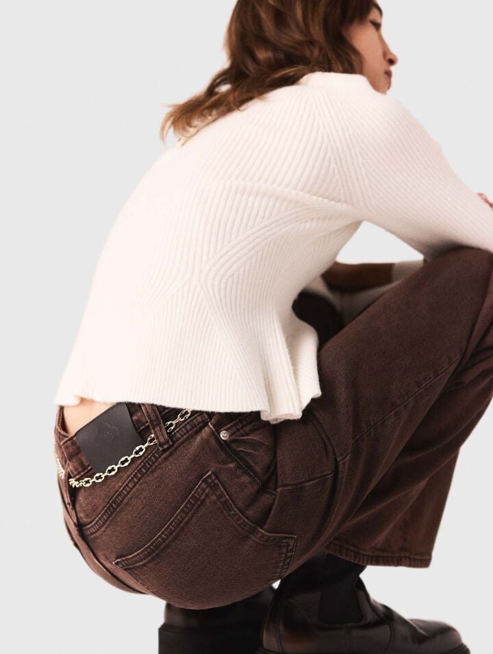 Jean bootcut avec cha&icirc;ne