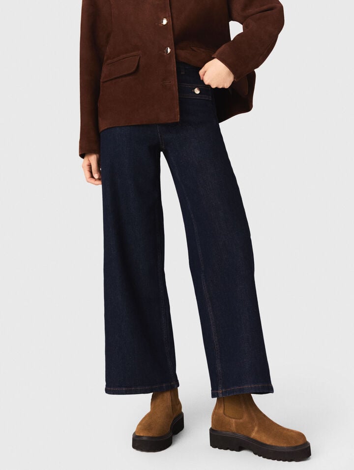 Jean large avec poches plaquées