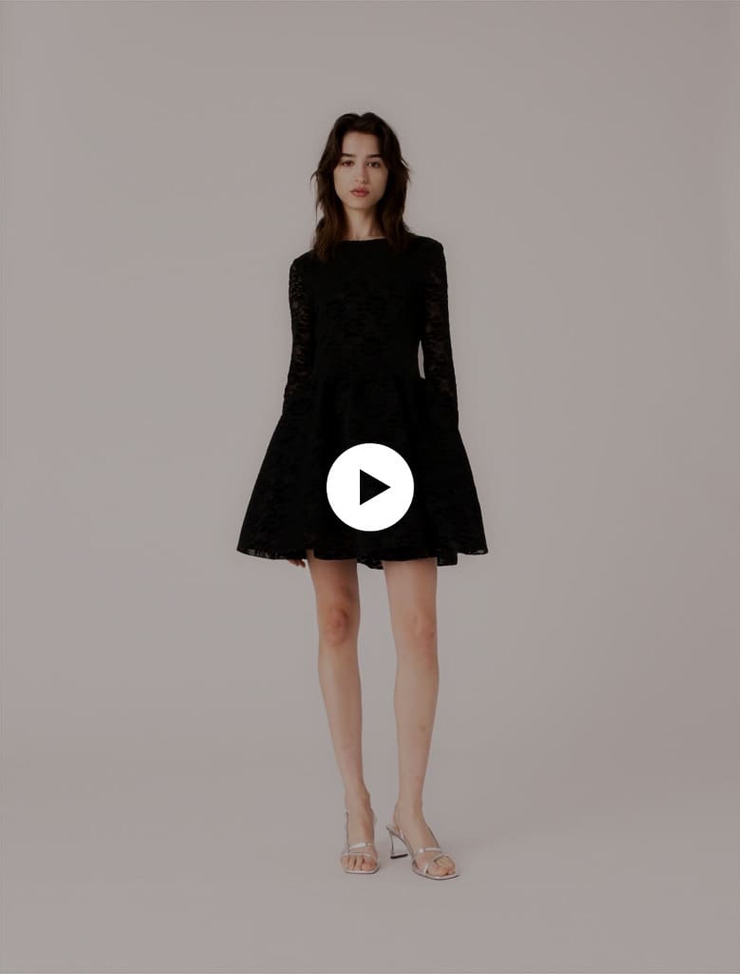 Robe courte évasée en velours