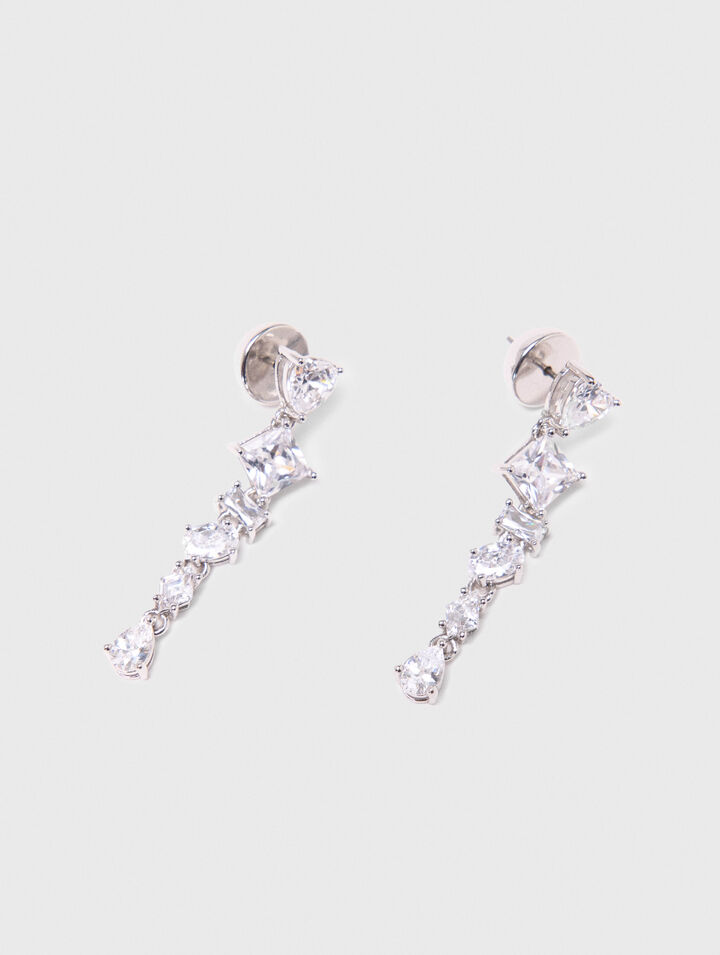 Boucles d'oreilles coeur strassé