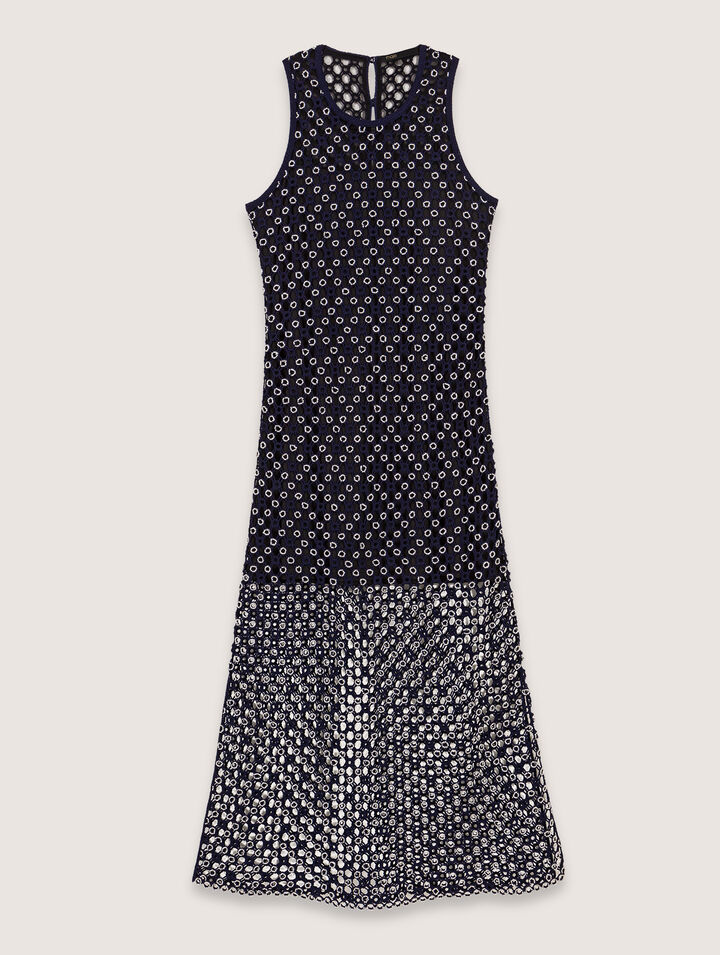 Robe longue en crochet avec perles