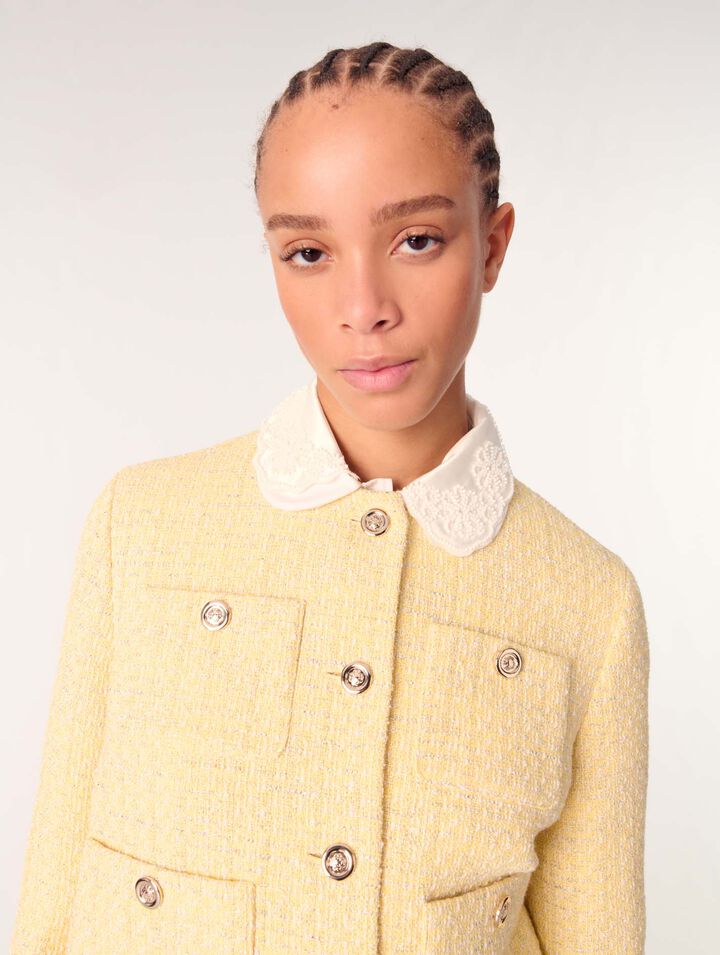 Veste courte en tweed et lurex
