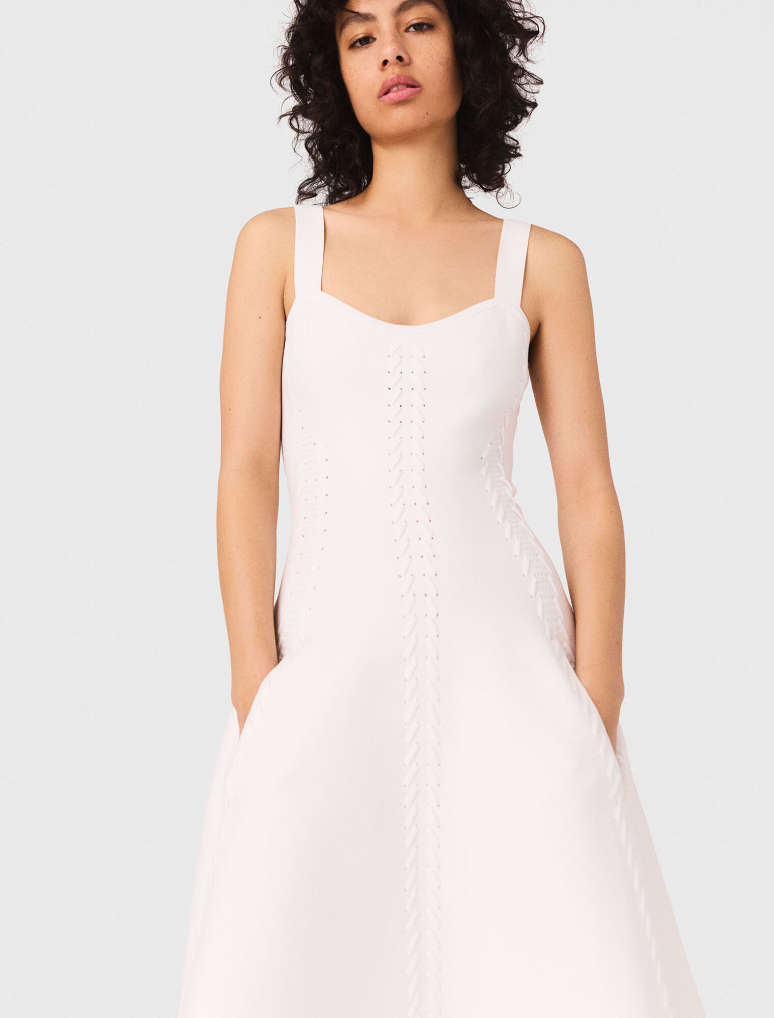 Robe babydoll longue en maille
