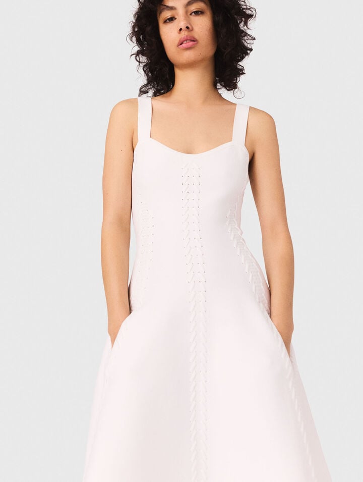 Robe babydoll longue en maille