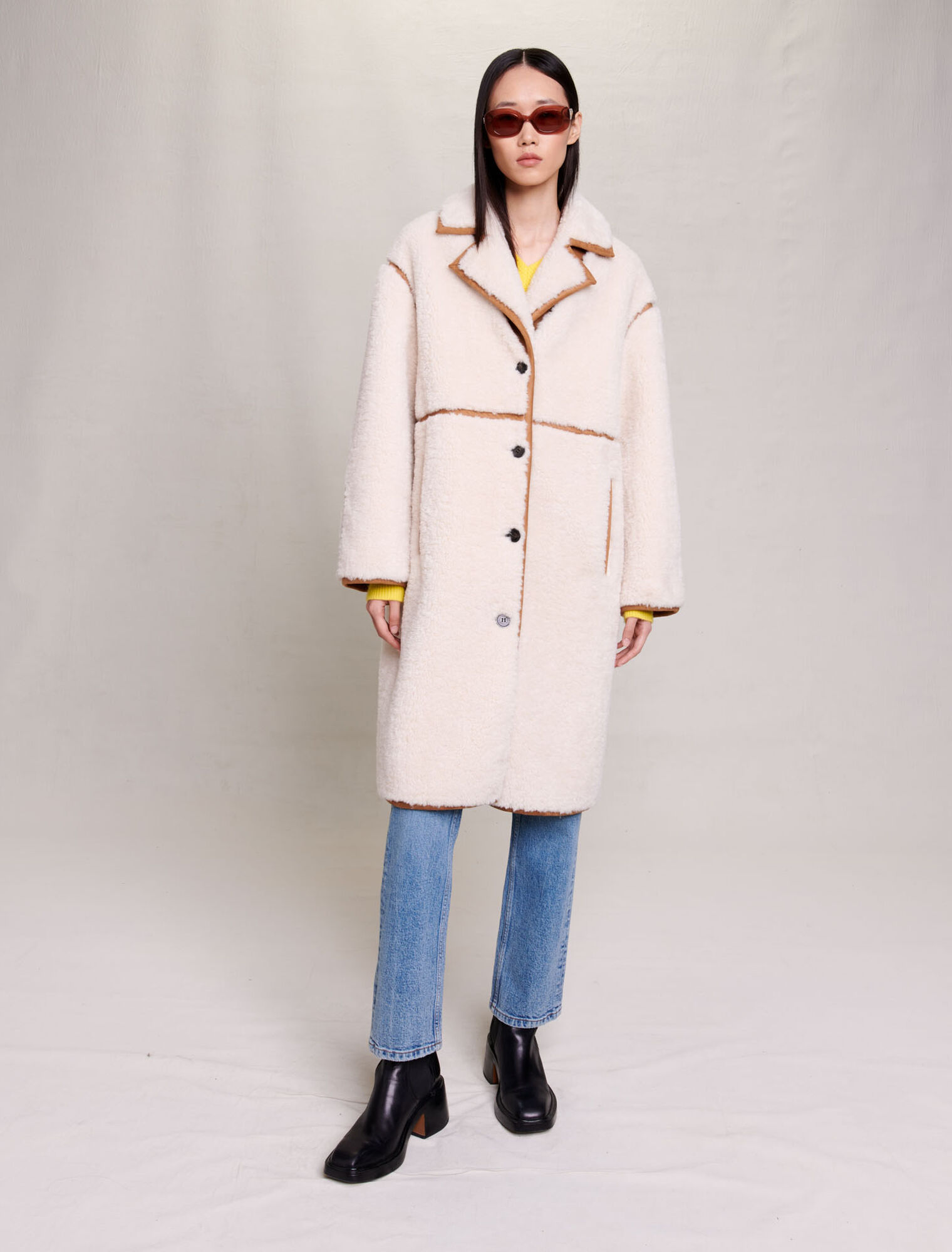 Manteau long patchwork
