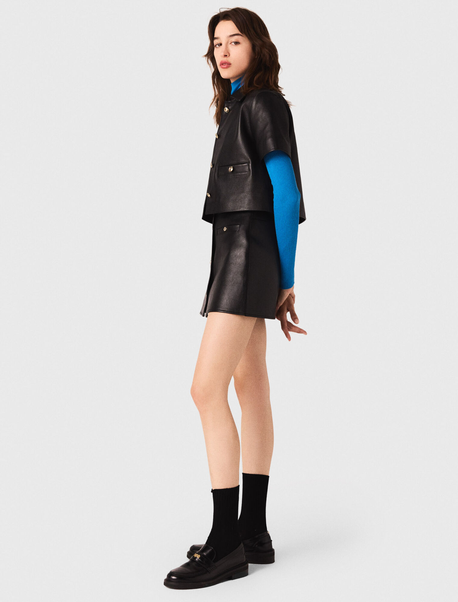 Veste courte en cuir