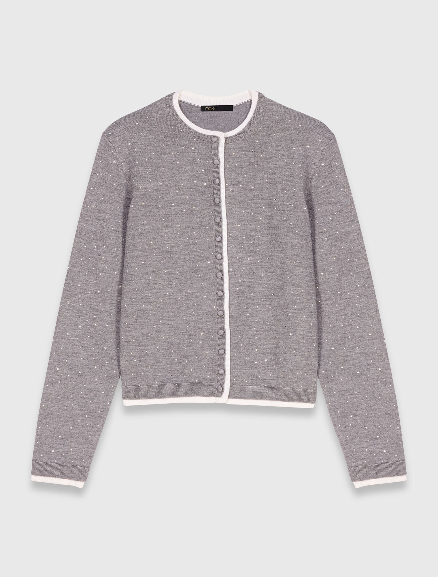 Cardigan 100% laine avec strass 