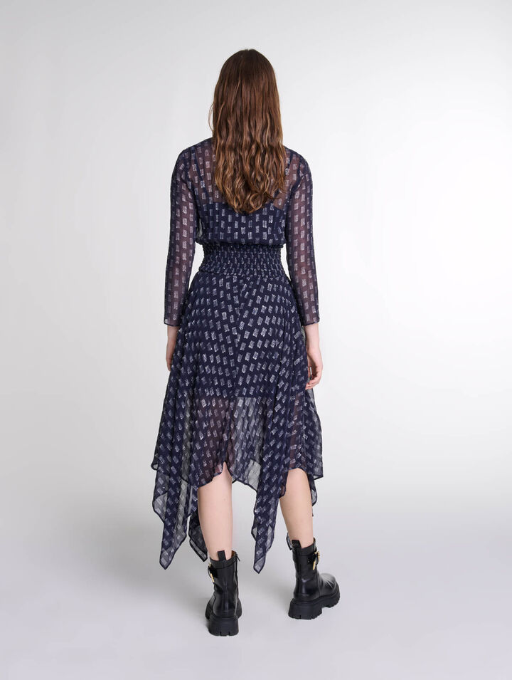 Robe longue asymétrique imprimé fleurs