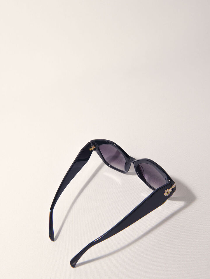 Lunettes cat eye en acétate noir