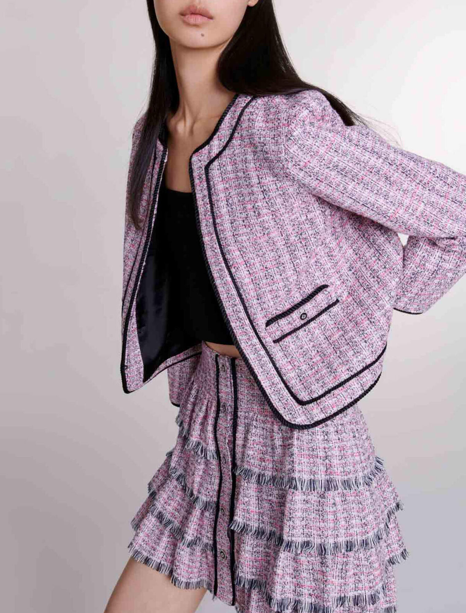 Jupe courte en tweed